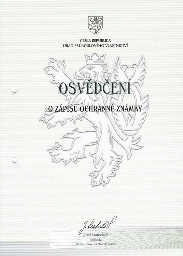 Osvědčení o zápisu Ochranné známky