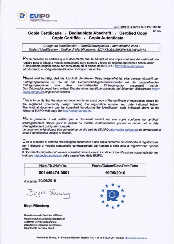 EUIPO Certifikát - trám